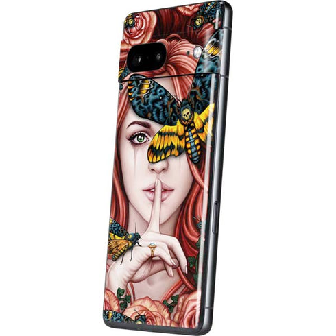 Gothic Woman and Death Moth Butterflies by Sarah Richter Pixel Skins